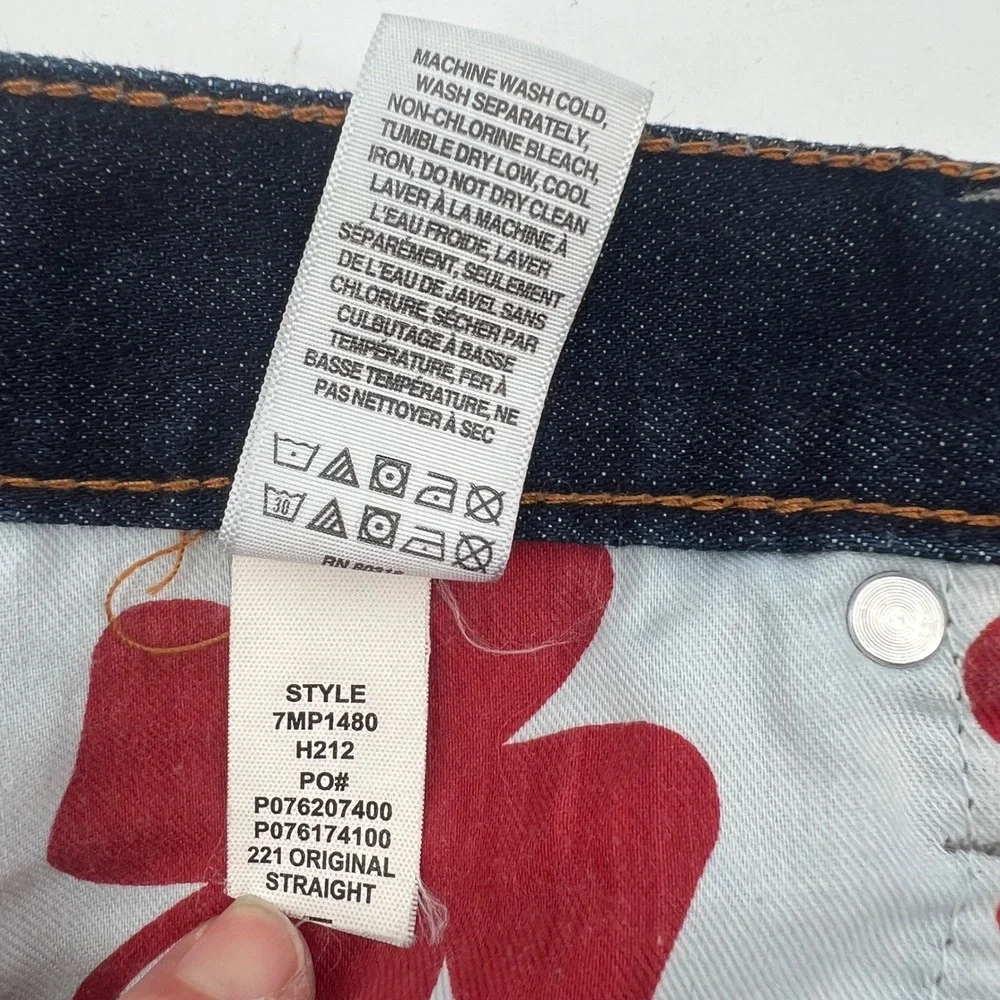 Lucky Brand Jeans 221 Original‎ Straight Size 38 x 30 Dark Wash Button Fly
